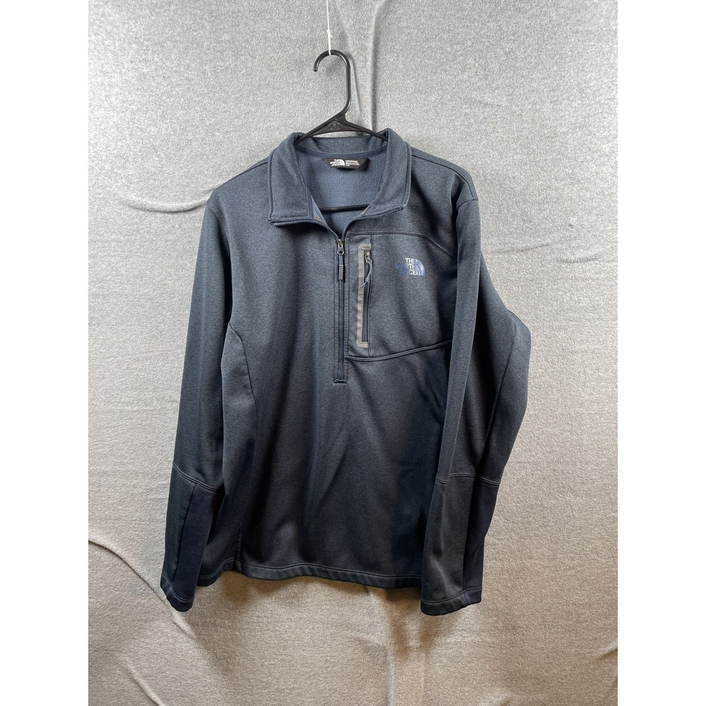 The North Face Sweater Mens Large Blue Quarter Zip Fleece Pullover Top